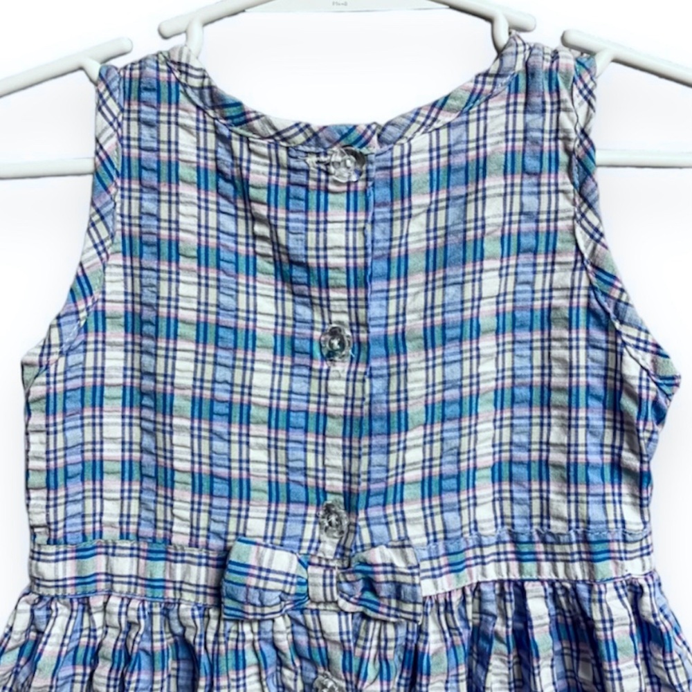 Good Kidz Girls Sleeveless Seersucker Plaid Dress Size 3T - Picture 6 of 11